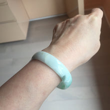 Load image into Gallery viewer, 52mm certified Type A 100% Natural sunny green white(白底青) thin style Jadeite jade bangle AZ160-1594
