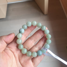 Load image into Gallery viewer, 10-10.5mm size 50-58mm 100% natural type A green gray jadeite jade beads bracelet AZ161