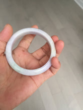 Load image into Gallery viewer, 57.5mm certified Type A 100% Natural light green purple white slim Jadeite Jade bangle BQ72-4938