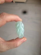 Load image into Gallery viewer, Certified type A 100% Natural icy watery green Jadeite Jade leaf pendant BH59-5-2611