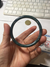 Load image into Gallery viewer, 58.8mm Certified Type A 100% Natural light green/blue/gray Guatemala slim round cut Jadeite bangle BP212-1033