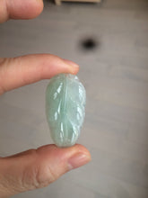 Load image into Gallery viewer, Certified type A 100% Natural icy watery green Jadeite Jade leaf pendant BH59-5-2611
