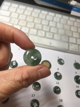 Load image into Gallery viewer, 9.5-17mm Type A 100% Natural icy watery oily dark green gray black(油青) Jadeite Jade Safety Guardian Button donuts Pendant group AU80 add on item