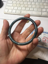 Load image into Gallery viewer, 58.8mm Certified Type A 100% Natural light green/blue/gray Guatemala slim round cut Jadeite bangle BP212-1033