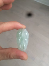 Load image into Gallery viewer, Certified type A 100% Natural icy watery green Jadeite Jade leaf pendant BH59-5-2611
