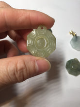 Load image into Gallery viewer, 100% natural type A light green dark green jadeite jade 3D the eight trigrams(Bagua,八卦) pendant group AX151