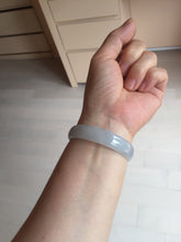Load image into Gallery viewer, 51mm Certified Type A 100% Natural Icy Watery Misty Gray Violet White thin Jadeite Jade Bangle PJ58-1888