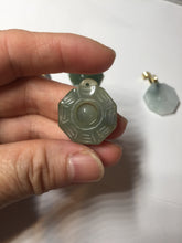 Load image into Gallery viewer, 100% natural type A light green dark green jadeite jade 3D the eight trigrams(Bagua,八卦) pendant group AX151