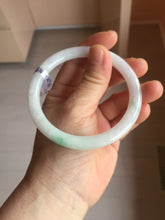 Load image into Gallery viewer, 59.4mm certified Type A 100% Natural sunny green white light purple slim round cut Jadeite Jade bangle PH211-3198