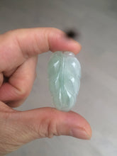 Load image into Gallery viewer, Certified type A 100% Natural icy watery green Jadeite Jade leaf pendant BH59-5-2611