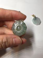 Load image into Gallery viewer, 100% natural type A light green dark green jadeite jade 3D the eight trigrams(Bagua,八卦) pendant group AX151