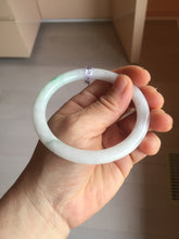 Load image into Gallery viewer, 59.4mm certified Type A 100% Natural sunny green white light purple slim round cut Jadeite Jade bangle PH211-3198