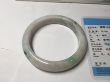 Load image into Gallery viewer, 61.5mm Type A 100% Natural sunny green/light white/purple chubby Jadeite Jade bangle with defects PJ59-1253