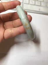 Load image into Gallery viewer, 53.7mm certified 100% Natural type A sunny green dark green purple carved branches and flowers and golden-painted Jadeite Jade bangle PH195