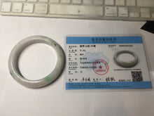 Load image into Gallery viewer, 61.5mm Type A 100% Natural sunny green/light white/purple chubby Jadeite Jade bangle with defects PJ59-1253