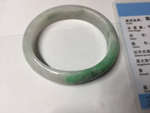 Load image into Gallery viewer, 47mm certified 100% natural Type A sunny green white oval jadeite jade bangle BP49-9340