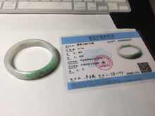 Load image into Gallery viewer, 47mm certified 100% natural Type A sunny green white oval jadeite jade bangle BP49-9340