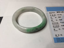 Load image into Gallery viewer, 47mm certified 100% natural Type A sunny green white oval jadeite jade bangle BP49-9340