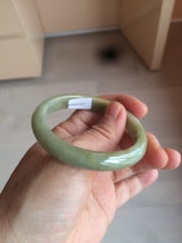 Load image into Gallery viewer, 49.5mm Certified Type A 100% Natural yellow/gray/green Jadeite Jade bangle AF80-5002