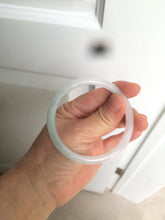 Load image into Gallery viewer, 54.5mm certified 100% natural green/purple/white slim round cut jadeite jade bangle L147-5552