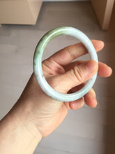 Load image into Gallery viewer, 60.1mm certified Type A 100% Natural dark green gray light purple with brown flying dandelions slim round cut Jadeite Jade bangle PH212-3249