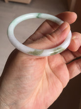 Load image into Gallery viewer, 53.9mm 100% natural Type A sunny green white purple round cut jadeite jade bangle BL96-4661