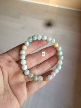 Load image into Gallery viewer, 7-7.6mm 100% natural type A green/white/yellow/brown jadeite jade beads bracelet KS90