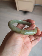 Load image into Gallery viewer, 49.5mm Certified Type A 100% Natural yellow/gray/green Jadeite Jade bangle AF80-5002