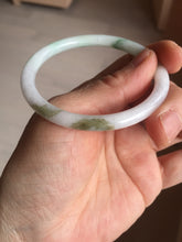 Load image into Gallery viewer, 53.9mm 100% natural Type A sunny green white purple round cut jadeite jade bangle BL96-4661