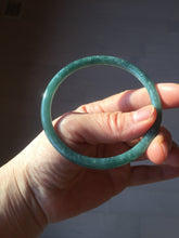 Load image into Gallery viewer, 60mm Certified Type A 100% Natural dark green/blue/gray with Guatemala slim round cut Jadeite bangle PH4-2333