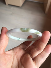 Load image into Gallery viewer, 53.9mm 100% natural Type A sunny green white purple round cut jadeite jade bangle BL96-4661
