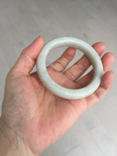 Load image into Gallery viewer, 54.6mm 100% Natural white/beige with floating dandelions nephrite jade bangle HT99