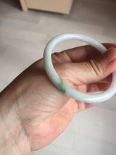 Load image into Gallery viewer, 53.9mm 100% natural Type A sunny green white purple round cut jadeite jade bangle BL96-4661