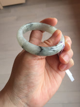 Load image into Gallery viewer, 51.5mm certified Type A 100% Natural icy watery light green white oval Jadeite Jade bangle BS65-7412