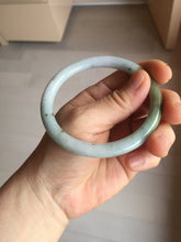 Load image into Gallery viewer, 60.1mm certified Type A 100% Natural dark green gray light purple with brown flying dandelions slim round cut Jadeite Jade bangle PH212-3249