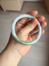 Load image into Gallery viewer, 60.1mm certified Type A 100% Natural dark green gray light purple with brown flying dandelions slim round cut Jadeite Jade bangle PH212-3249