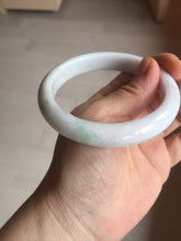 Load image into Gallery viewer, 59.5mm Certified Type A 100% Natural sunny green white (白底青) Jadeite Jade bangle BP42-3182