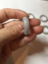 Load image into Gallery viewer, Size 6 1/2 100% natural type A light purple white jadeite band ring group AA110