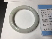 Load image into Gallery viewer, 56.8mm Certified Type A 100% Natural sunny green/white Jadeite Jade bangle BP50-3874