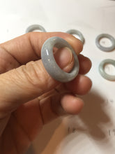 Load image into Gallery viewer, Size 6 1/2 100% natural type A light purple white jadeite band ring group AA110