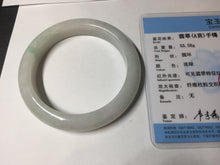 Load image into Gallery viewer, 56.8mm Certified Type A 100% Natural sunny green/white Jadeite Jade bangle BP50-3874