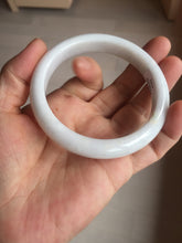 Load image into Gallery viewer, 59.5mm Certified Type A 100% Natural sunny green white (白底青) Jadeite Jade bangle BP42-3182