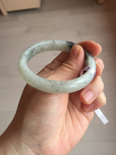 Load image into Gallery viewer, 51.5mm certified Type A 100% Natural icy watery light green white oval Jadeite Jade bangle BS65-7412