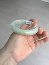 Load image into Gallery viewer, 56.6mm certified 100% natural Type A icy watery light yellow/white with jadeite jade bangle BL55-3278
