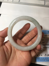 Load image into Gallery viewer, 56.8mm Certified Type A 100% Natural sunny green/white Jadeite Jade bangle BP50-3874
