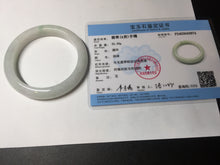 Load image into Gallery viewer, 56.8mm Certified Type A 100% Natural sunny green/white Jadeite Jade bangle BP50-3874