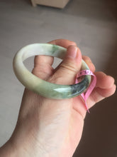 Load image into Gallery viewer, 56.7mm type A 100% Natural green/purple/pink/white (福禄寿) Jadeite Jade bangle G52