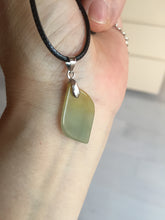 Load image into Gallery viewer, 100% natural type A jadeite jade icy watery yellow green black Willow leaf pendant group AX152