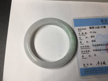 Load image into Gallery viewer, 56.4mm Certified Type A 100% Natural sunny green/white Jadeite Jade bangle BP51-3875