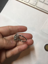 Load image into Gallery viewer, 100% natural type A icy watery light green gray four-prong jadeite jade ring BP137